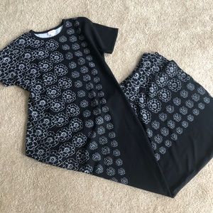 LuLaRoe Liverpool black and white Maria EUC size L